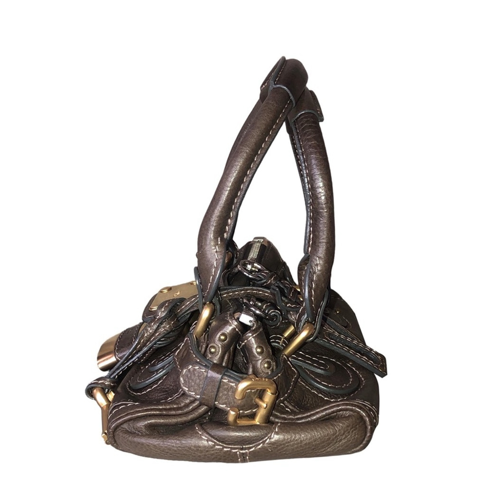 SOLD CHLOE Paddington Brown Leather Mini Bag with Lock Key Dust Bag COA MINT - Picture 5 of 17
